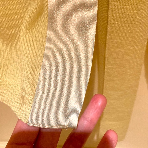 NWOT ESCADA lightweight silk/wool blend tie detail cardigan, lime green, size M. - Picture 5 of 6